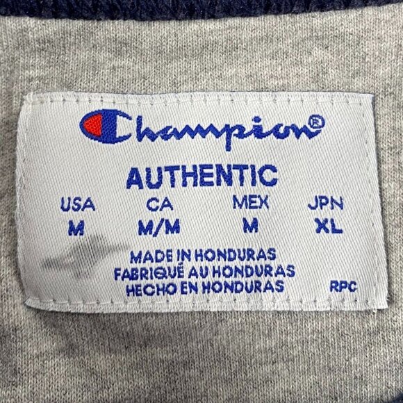 Champion Men's Crewneck Sweatshirt Medium Dark Navy Cotton Blend - Picture 6 of 13